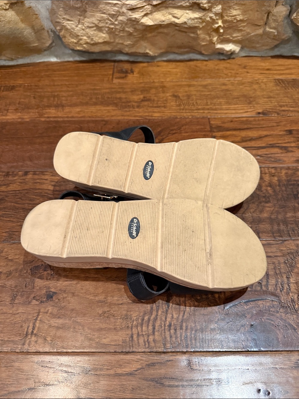 Dr. Scholl's Black Three-Strap Platform Sandals - Picture 5 of 5